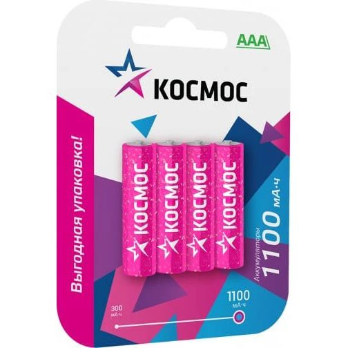 Аккумулятор КОСМОС KOCR03NIMH1100mAh4BL (AAA, 1100mAh, 4 шт.) #1