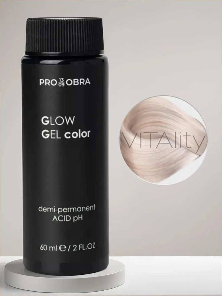 OBRA Glow Gel color Краситель гелевый полуперманентный профессиональный 10.21 Перламутровый Пепельный #1