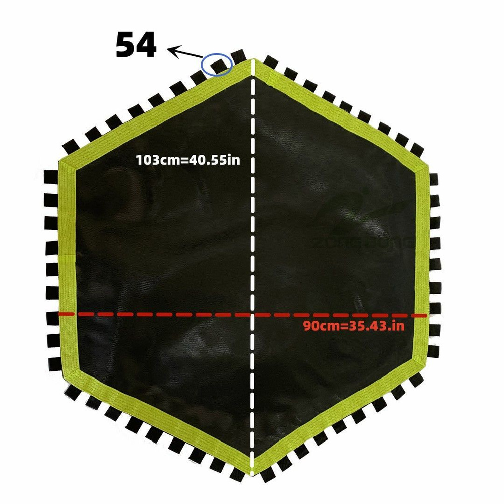 Полотно для коммерческого джампинг батута /шесть углов , 54 петель.  #1