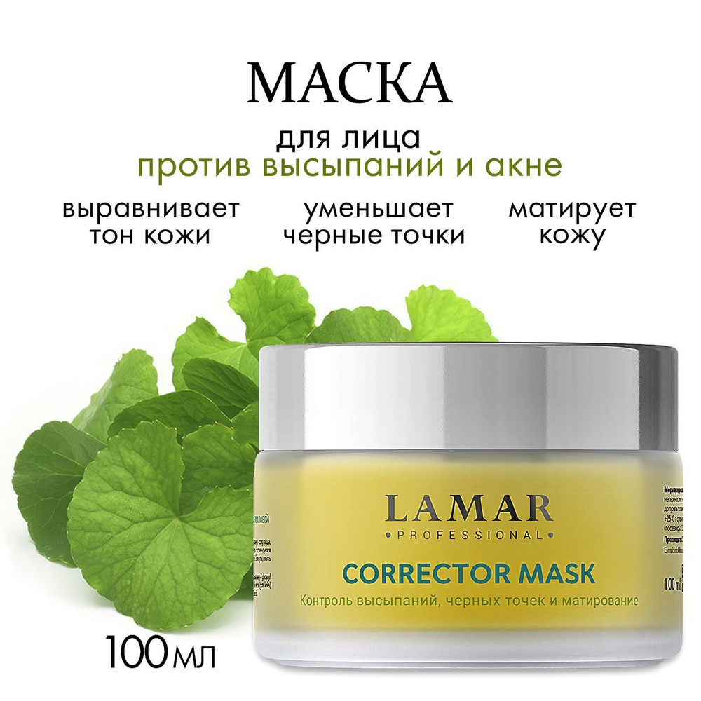 Lamar Professional Маска для лица очищающая против несовершенств кожи CORRECTOR MASK, 100 мл  #1