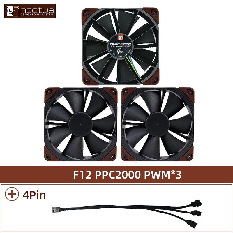 Noctua  вентилятор NF-F12 PWM, черный матовый #1