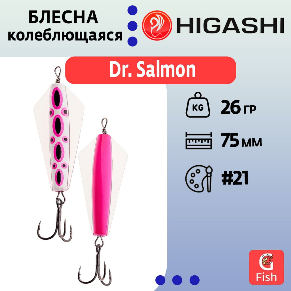 Блесна колеблющаяся HIGASHI Dr. Salmon 26g #21 #1