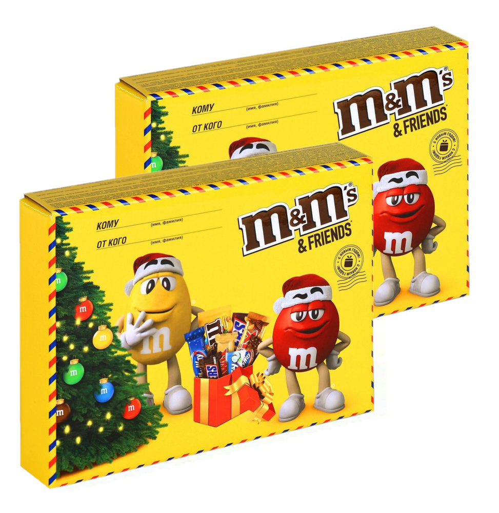 M&M's новогодний набор конфет, праздничная посылка с любимыми сладостями, игра внутри, 150 г. (2 шт.) #1