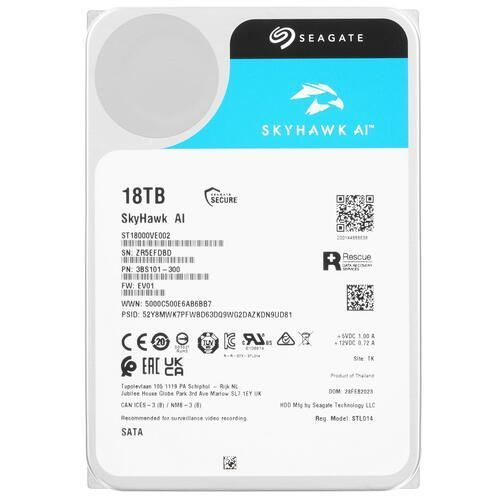 Seagate 18 ТБ Внутренний жесткий диск SkyHawk AI 3.5" 7200 (ST18000VE002)  #1