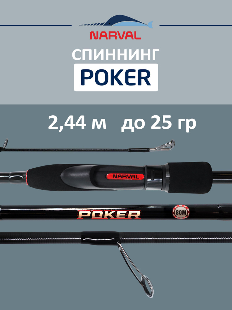 Спиннинг NARVAL FISHING Poker 802M до 25 гр 2,44 м для рыбалки #1