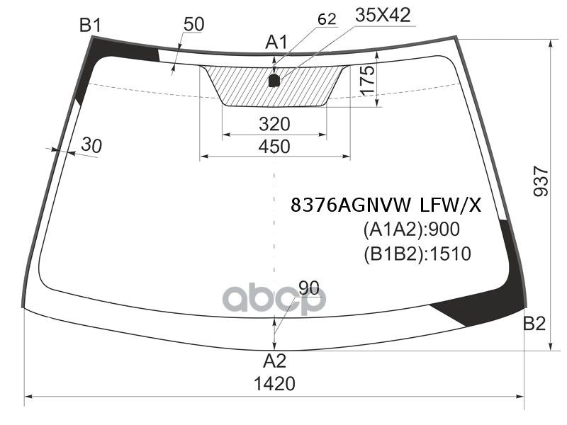 XYG Стекло лобовое (Молдинг) Toyota Corolla (E150) 06-13 / Corolla USA (E150) 08-13  #1