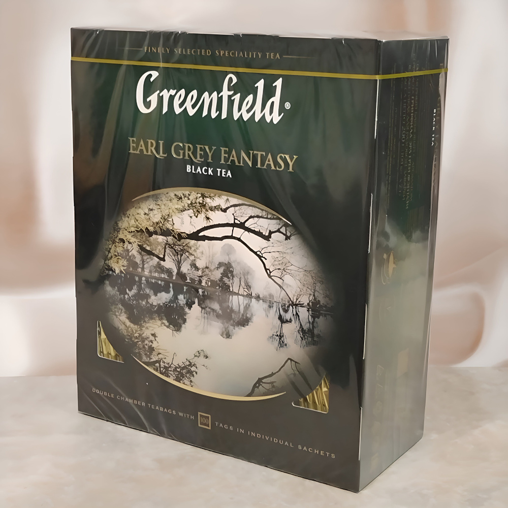 Чай черный Greenfield Earl Grey Fantasy с бергамотом, 100 пакетов. #1