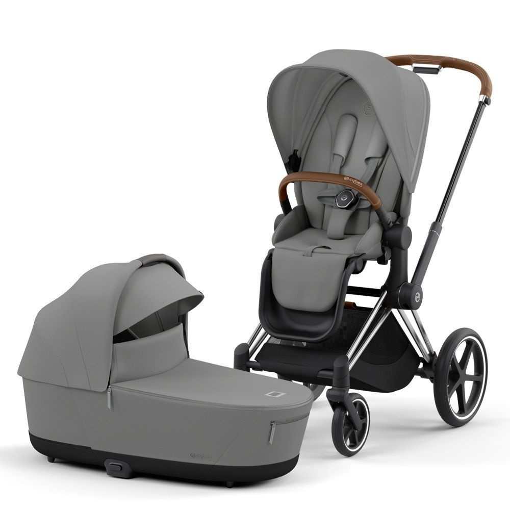 Коляска 2 в 1 Cybex Priam IV Mirage Grey на шасси Chrome Brown #1