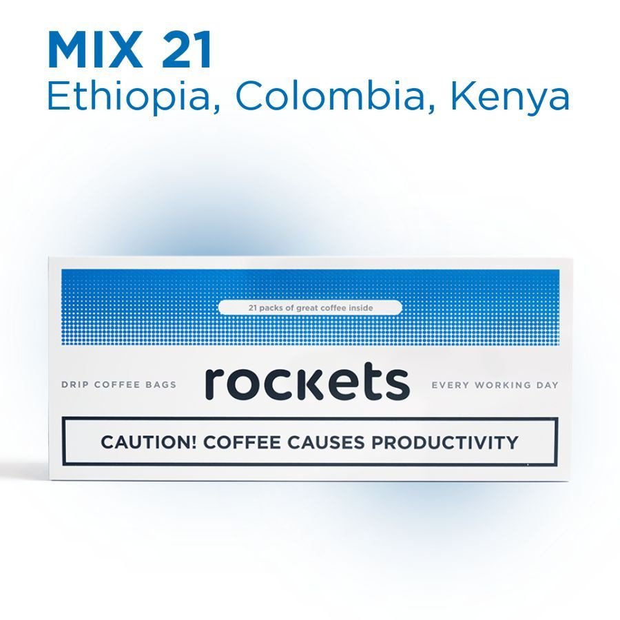 Кофе в дрип-пакетах rockets.coffee, Rockets MIX 21, в упаковке 21 штука  #1