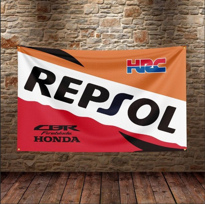 Флаг плакат баннер Repsol Oil Honda CBR #1