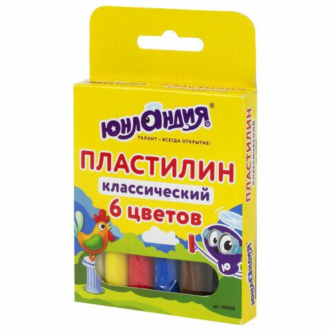 12 шт. Пластилин классический ЮНЛАНДИЯ "ЮНЛАНДИК-СКУЛЬПТОР", 6 цветов, 120 г, ВЫСШЕЕ КАЧЕСТВО, 105028 #1