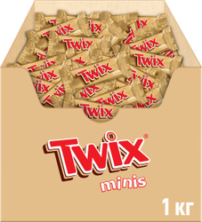 Конфеты шоколадные батончики Twix Minis, 1 кг / Печенье, шоколад, карамель Хиты продаж