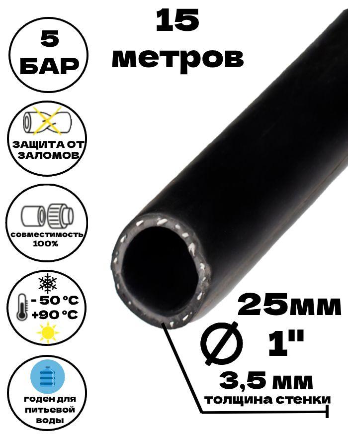 ШлангТЭПдлядренажногонасоса,дляоткачкиморозостойкий,резиновый1дюйм25мм15мВОЛЖСКИЙ