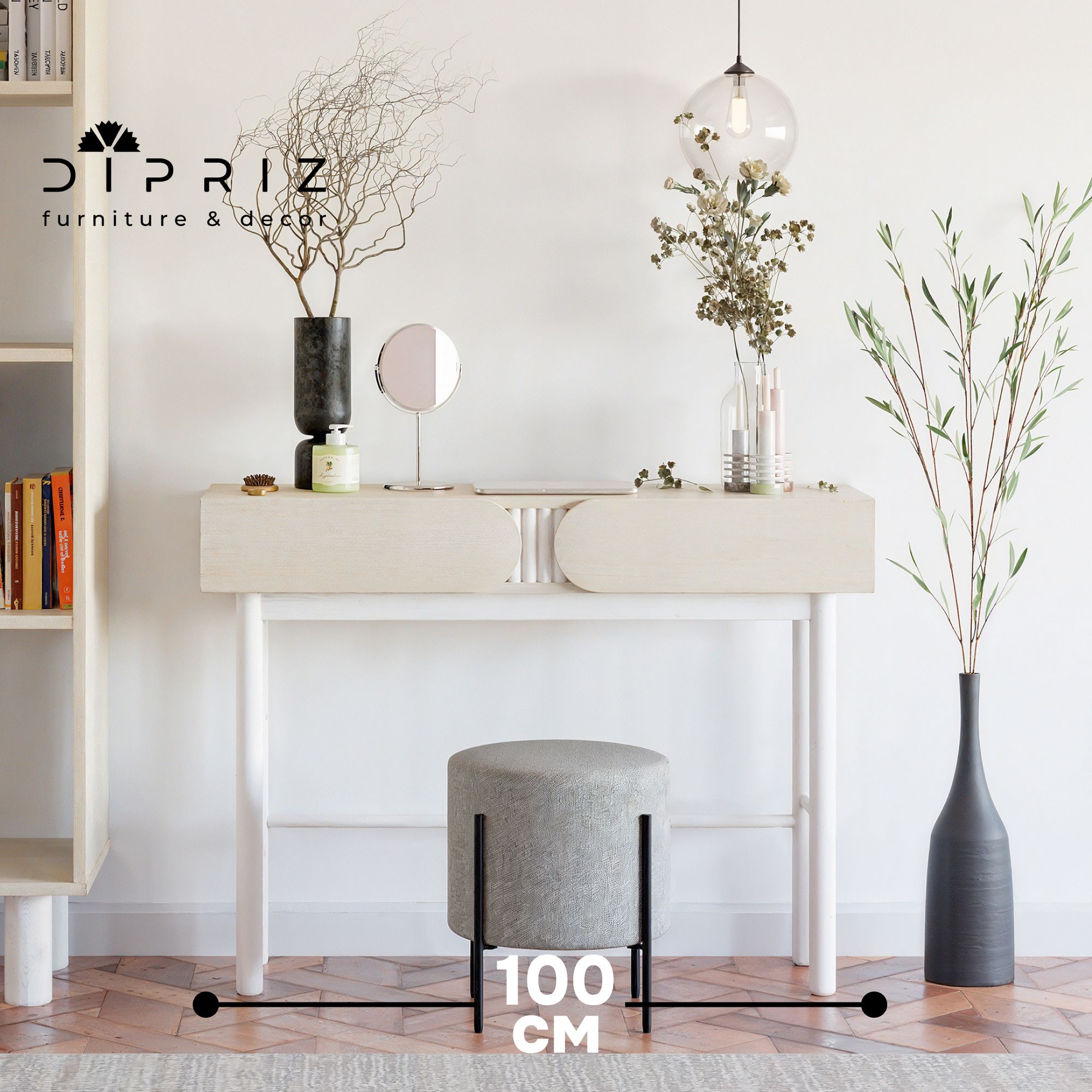 Консольныйстоликс2ящикамиОлананожках,100х35х79см,ЛДСП/сосна