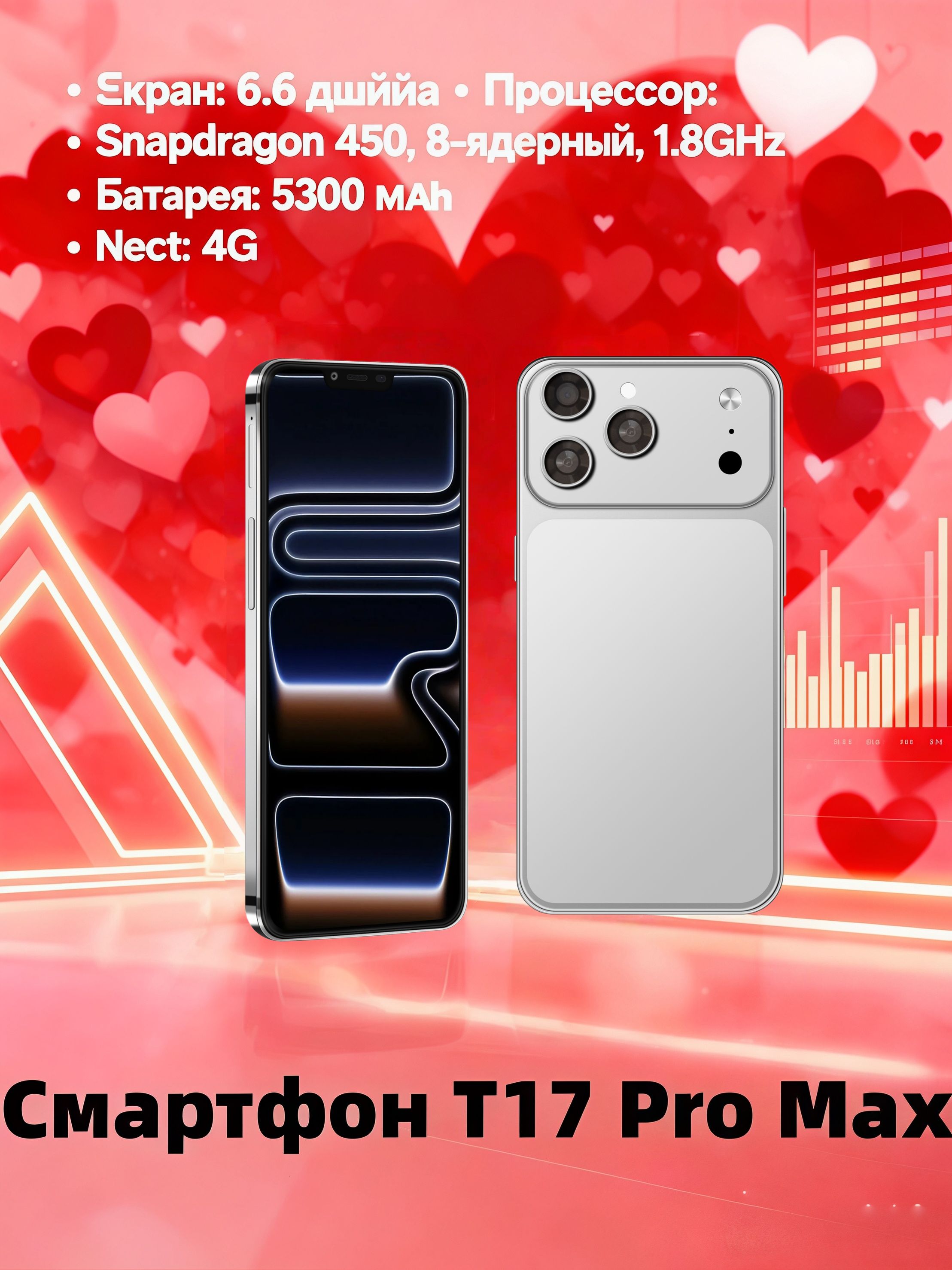 HonorСмартфонМощныйсмартфон[t17promax]на8-ядерномSnapdragon,6.6"дисплей,5300мАч,высокаячастотаобновления，быстраязарядкаРостест(EAC)8/256ГБ,слоноваякость