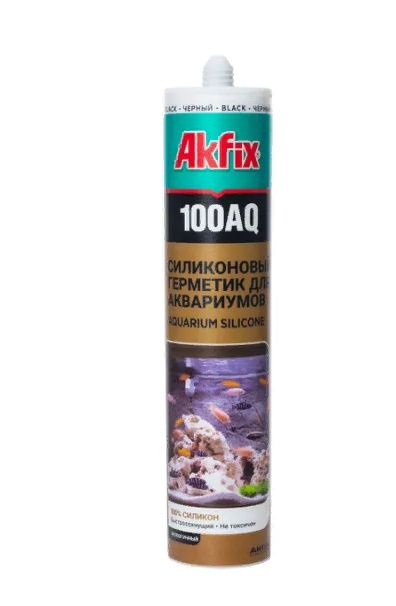 Akfix 100AQ Аквариумный силикон, 280 мл. Черный #1