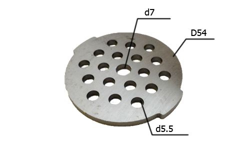 010237C2 Решетка для мясорубки (средний помол) Диаметр решетки- 54 мм, диаметр ячейки-5,5 мм. Подходит #1