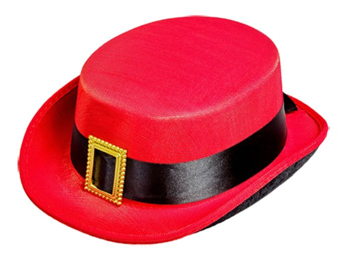 Карнавальная шляпа канотье, цилиндр, размер 57, цвет красный  #1