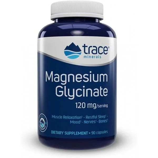 Trace Minerals,Magnesium Glycinate 120mg,магний глицинат 90 капсул #1