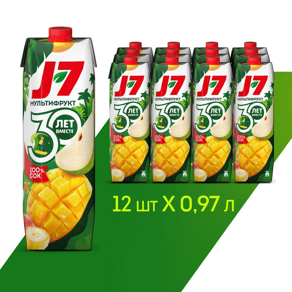 Сок J7 Мультифрукт без сахара, 12 шт х 0,97 л #1