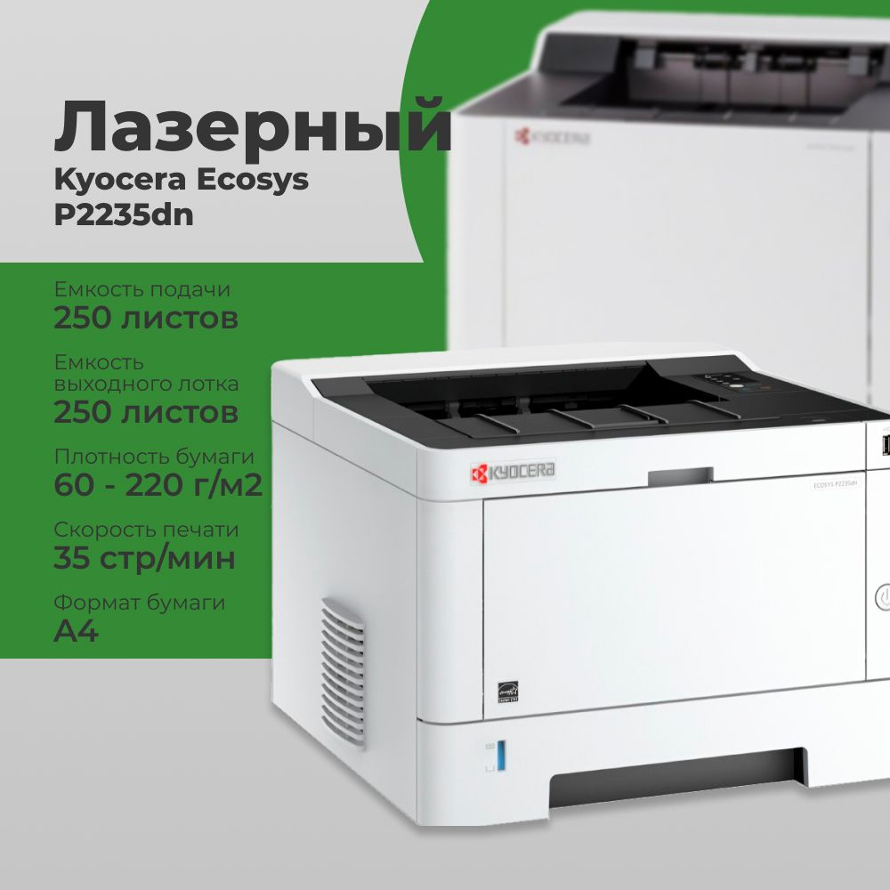 Принтер лазерный Kyocera Ecosys P2235dn A4 Duplex Net 1102RV3NL0 #1