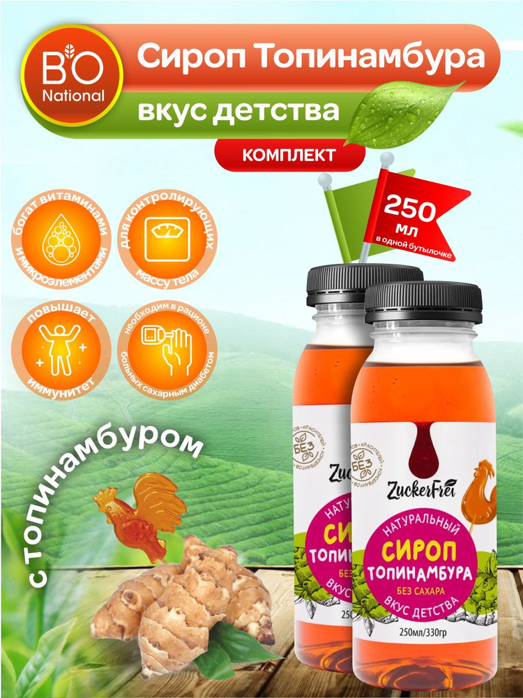 Сироп Топинамбура натуральный ZuckerFrei вкус детства без сахара 250 мл, 2 шт  #1