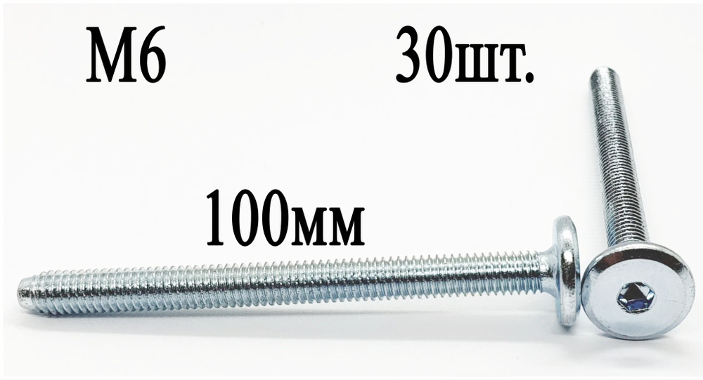 Винт мебельный М6 х 100 мм. SW4 (30шт.) #1