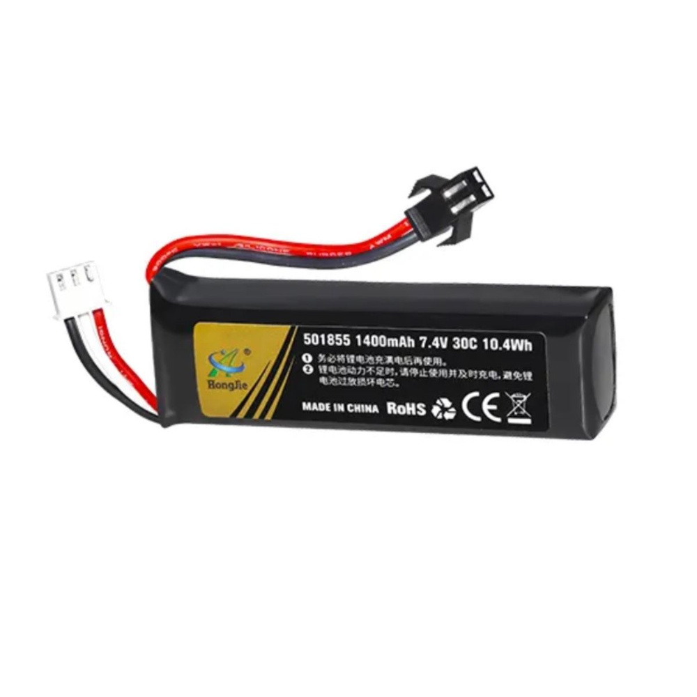 Аккумулятор для машинки на радиоуправлении Li-Po 7.4V 1400mah разъем SM  #1