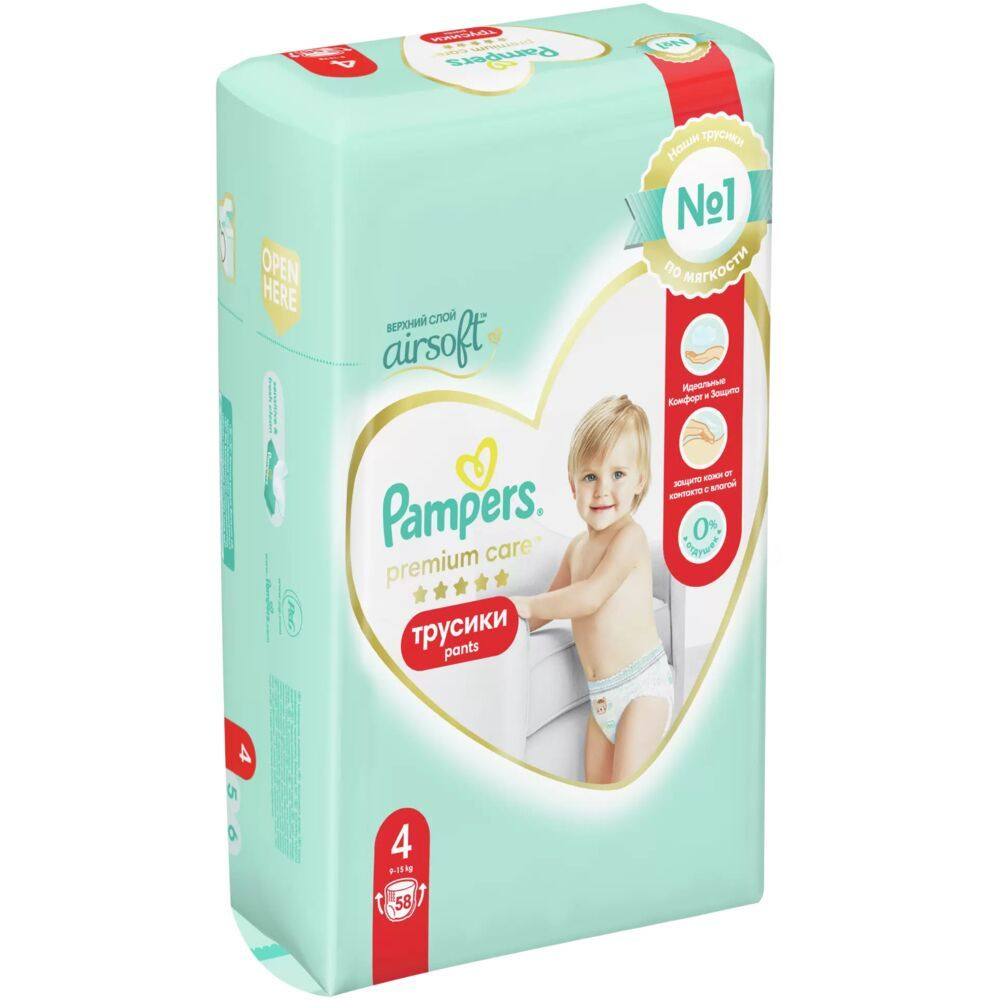 Pampers Трусики Premium Care, 4 (9-15 кг.), 58 шт. #1