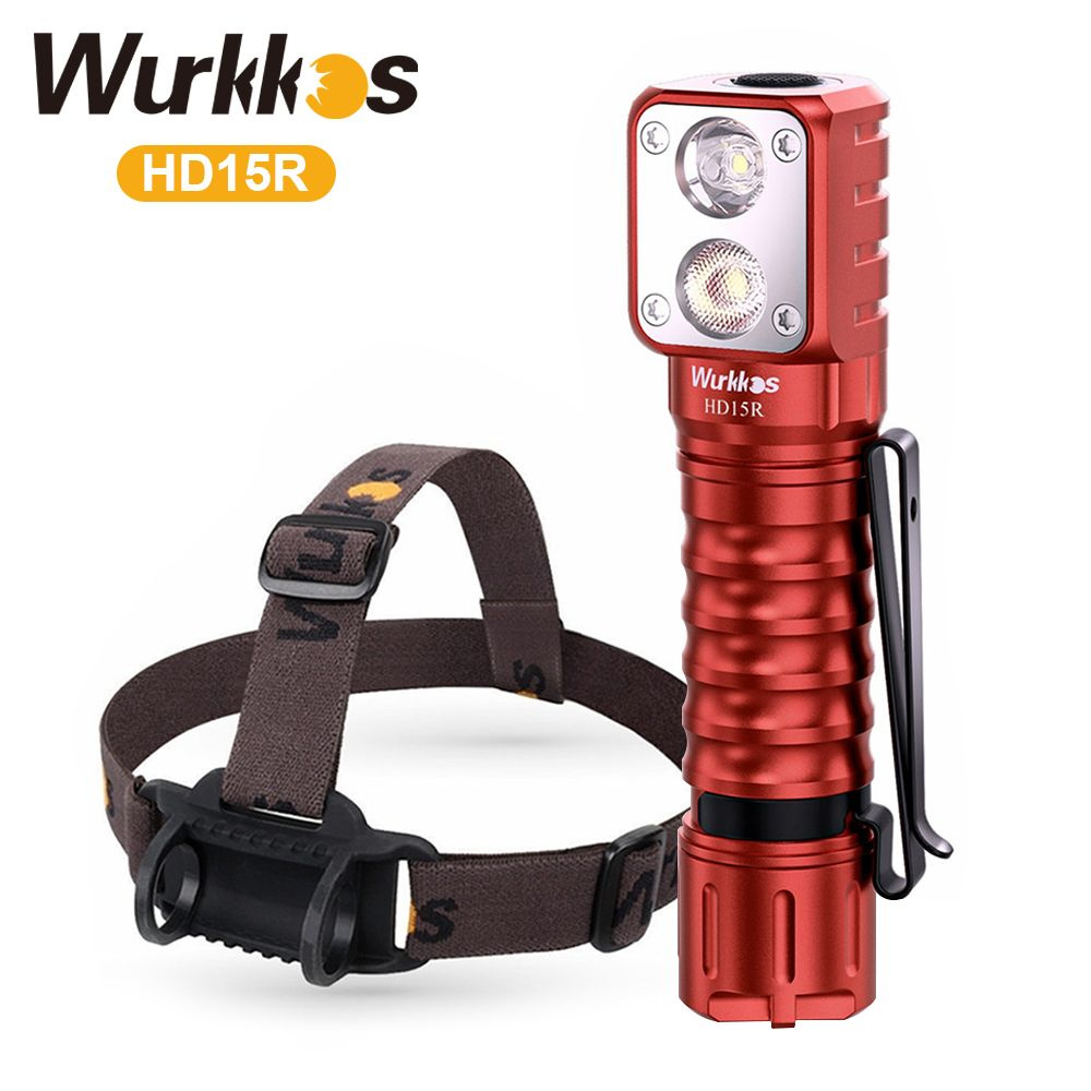 Налобный фонарь Wurkkos HD15R 5000K красный с красным светом #1