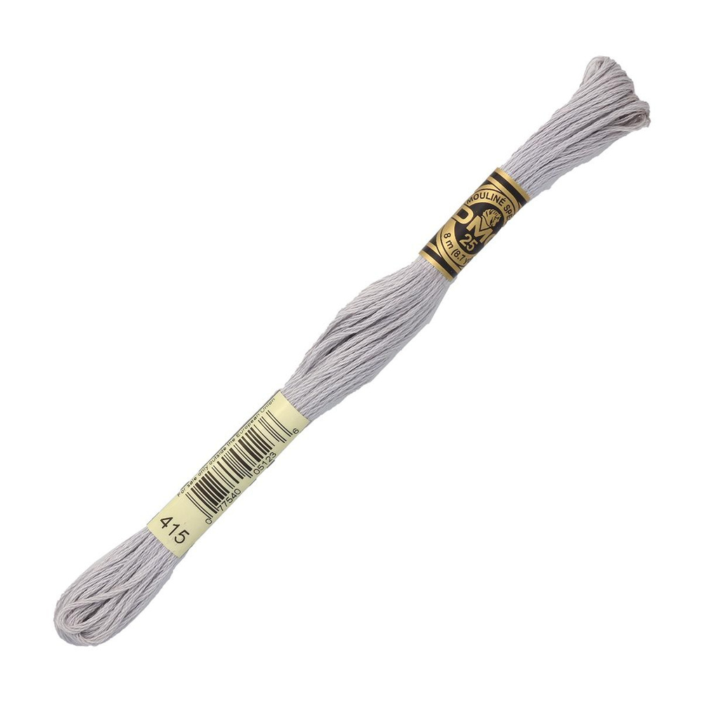 Мулине ДМС нитки для вышивания DMC, 8 м, 1 шт, цвет 415 #1