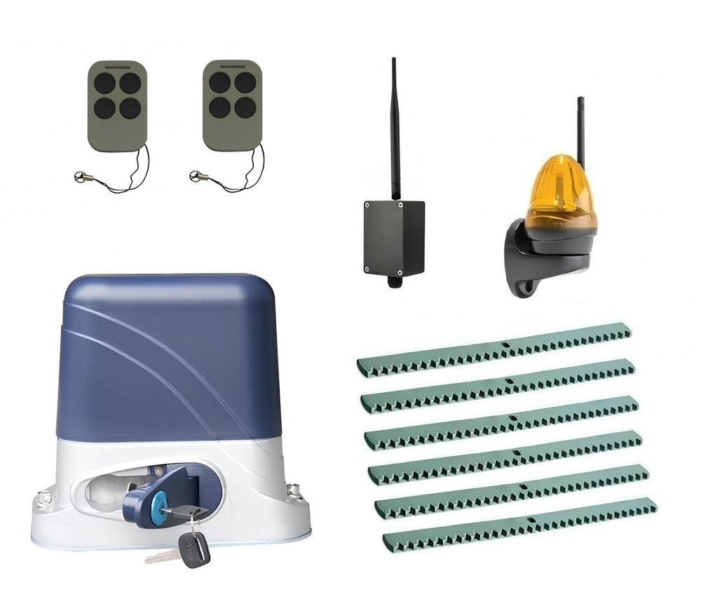 Автоматика для откатных ворот КОРН KSL-800KIT-LK6-BT, комплект: привод, 2 пульта, Bluetooth-модуль, лампа, #1