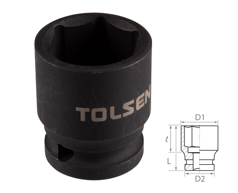 TOLSEN Головка торцевая ударная шестигранная 1/2", 24 мм #1