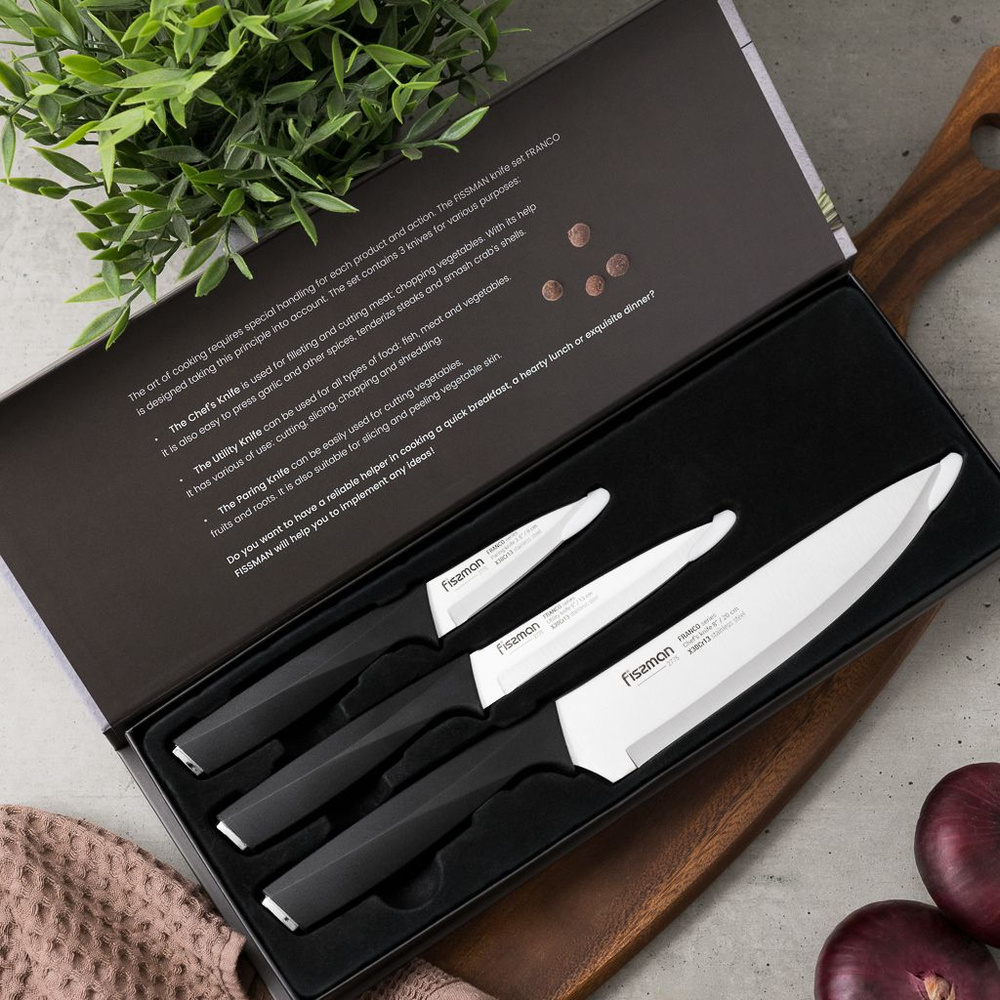 Набор кухонных ножей из стали 3 предмета #1
