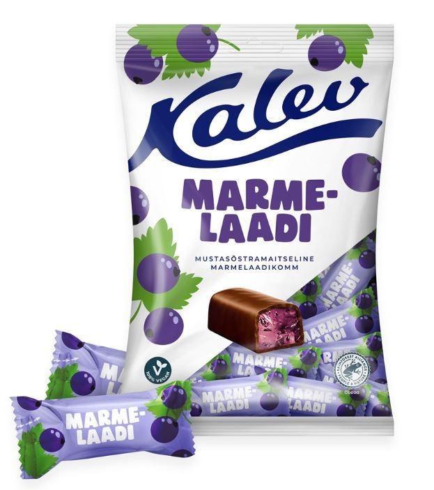 Kalev конфеты мармеладные со вкусом черной смородины 175гр (Эстония)  #1