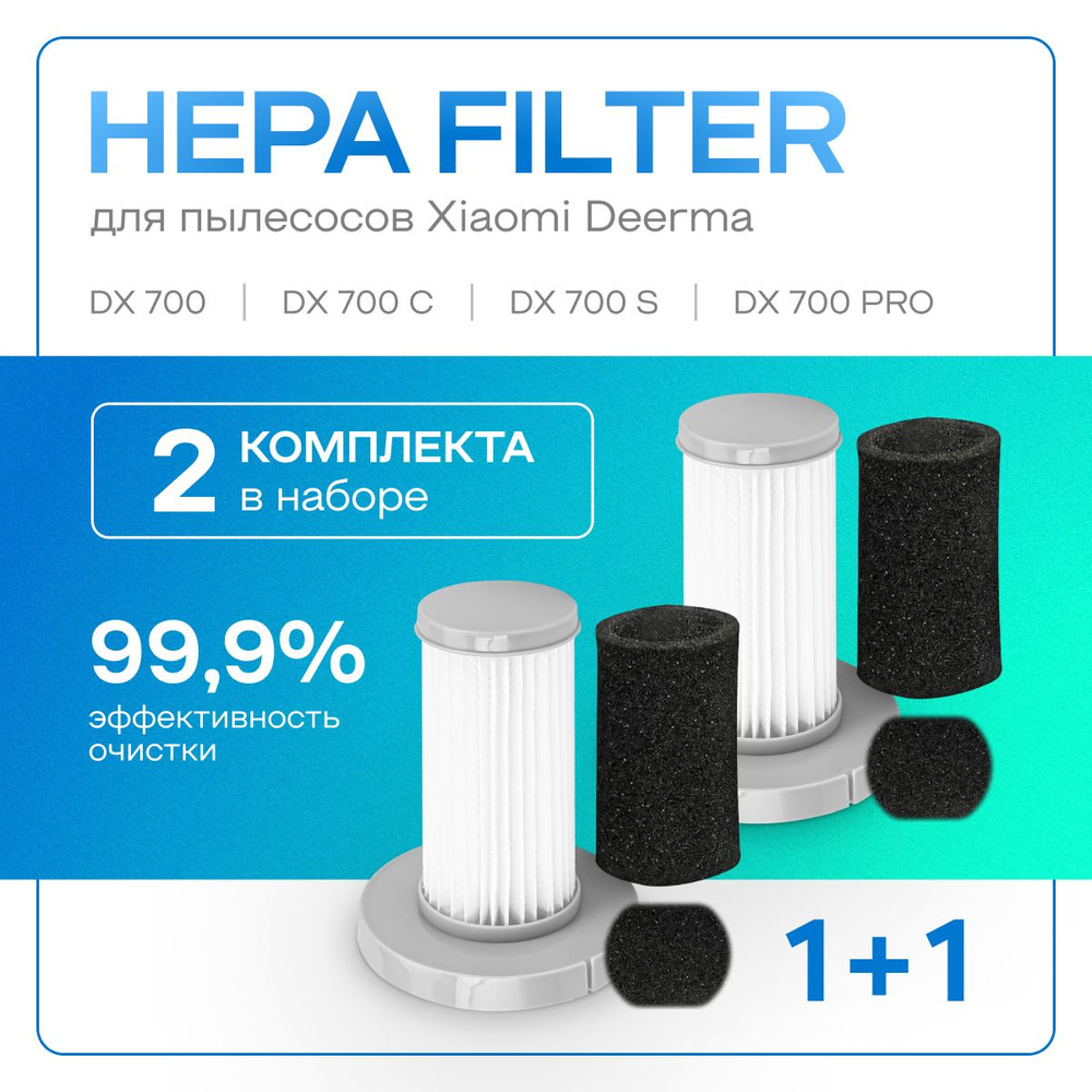 HEPA фильтр (2 комплекта) для вертикального пылесоса Xiaomi Deerma DX700, DX700S  #1
