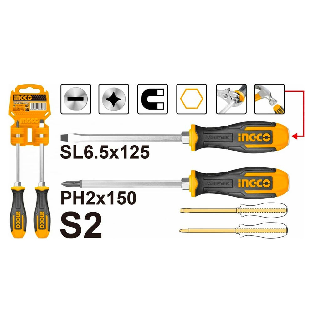 Набор отверток ударных 2шт HSGT680208 INGCO INDUSTRIAL (цена с НДС) #1