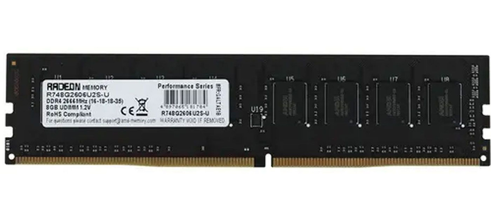 AMD Оперативная память DDR4 8GB 2666MHz Radeon R7 (R748G2606U2S-U) 1x8 ГБ (DDR4 8GB 2666MHz Radeon R7 #1
