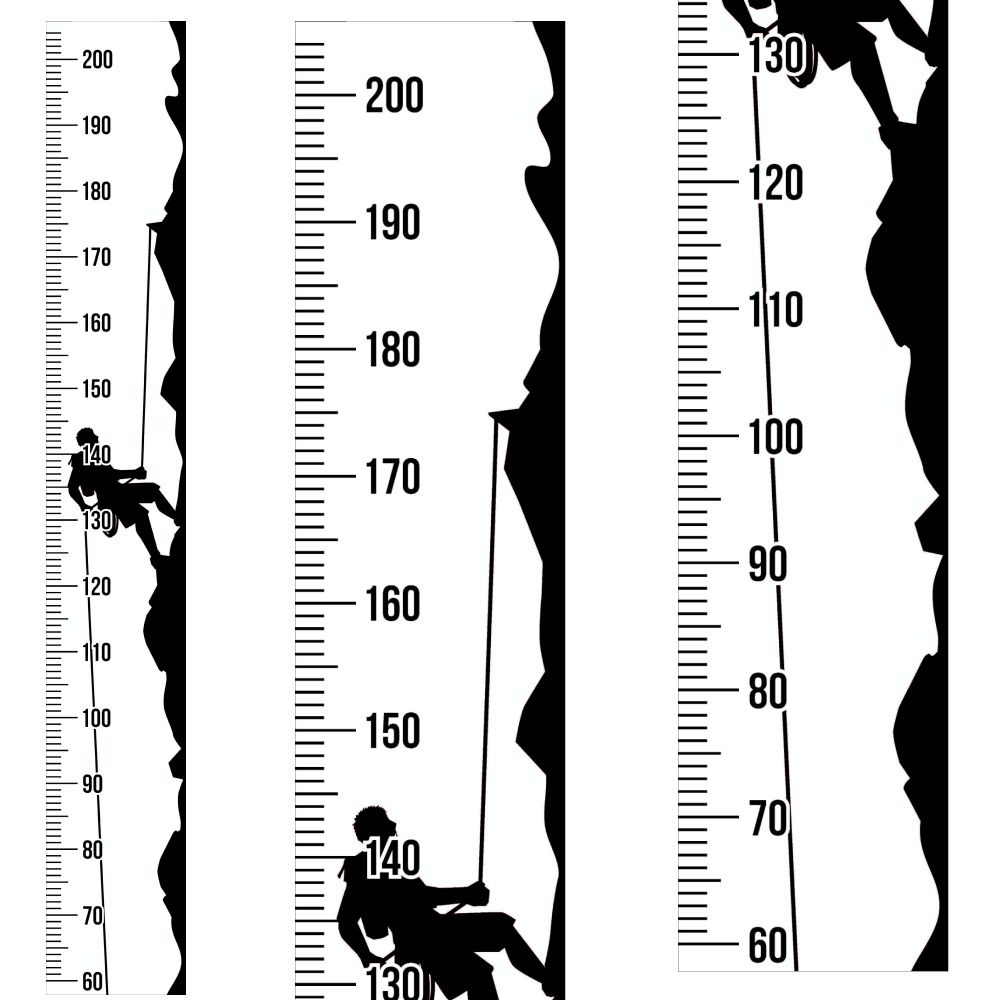 Ростомер самоклеящийся на прозрачной пленке "Скалолаз" (до 200 см.)  #1