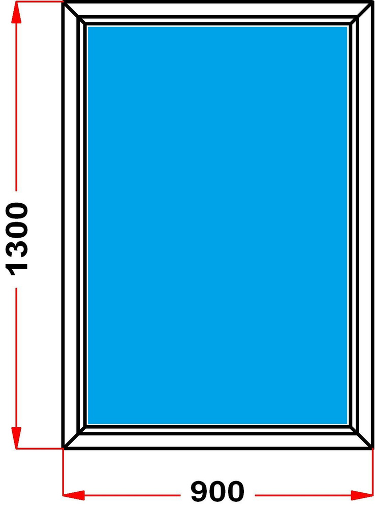 Окно из профиля Grunder 60 мм (1300 x 900), не открывающееся, стеклопакет 2 стекла  #1