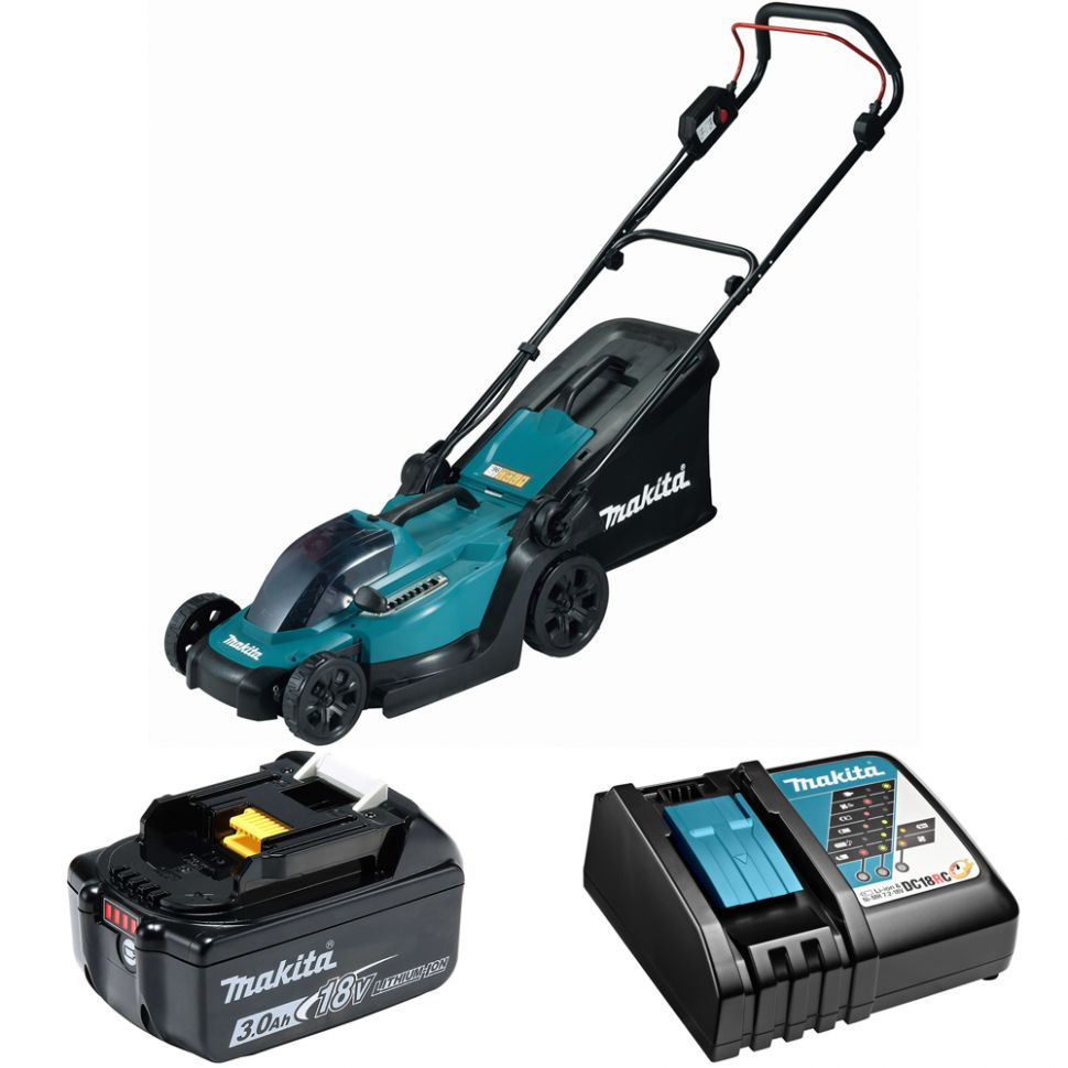 Аккумуляторная газонокосилка Makita DLM330RF 18V, 1x3.0Ah, DC18RC, Li-Ion #1