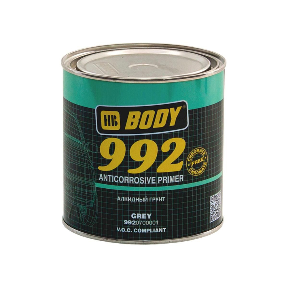 Антикоррозийный автомобильный алкидный грунт Body 992 Anticorrosive Primer серый 1 кг.  #1