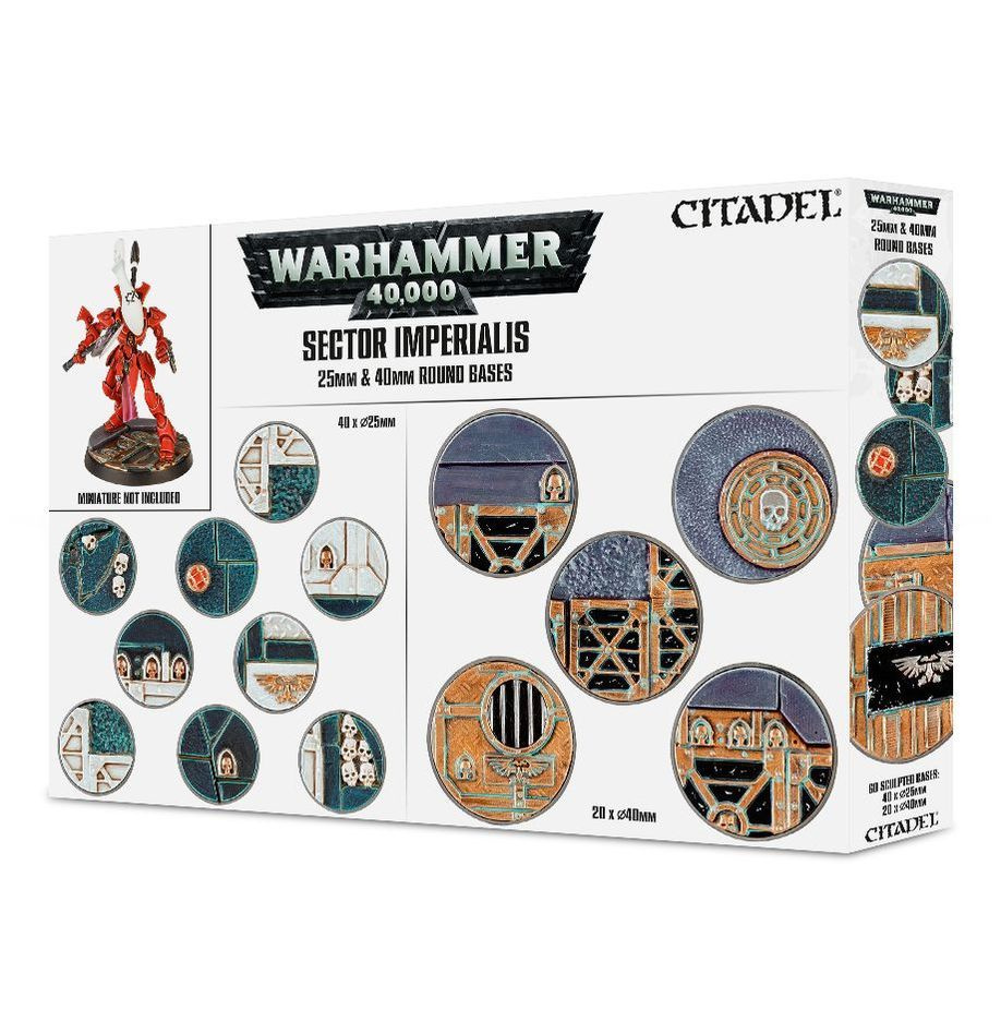 Набор подставок для миниатюр Warhammer 40000 - Sector Imperialis 25 and 40 mm Bases  #1