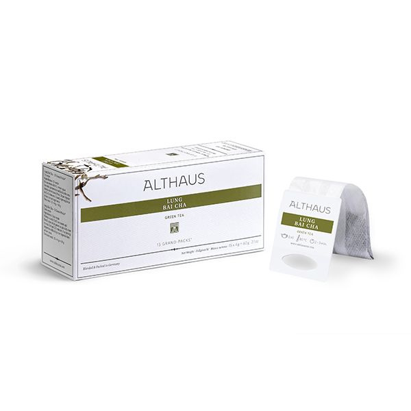 Чай зеленый Althaus Lung Bai Cha Grand Pack в пакетиках для чайника, 4гр х 15шт  #1