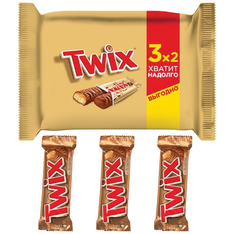 Шоколадные батончики Twix (3 штуки по 55 г) #1