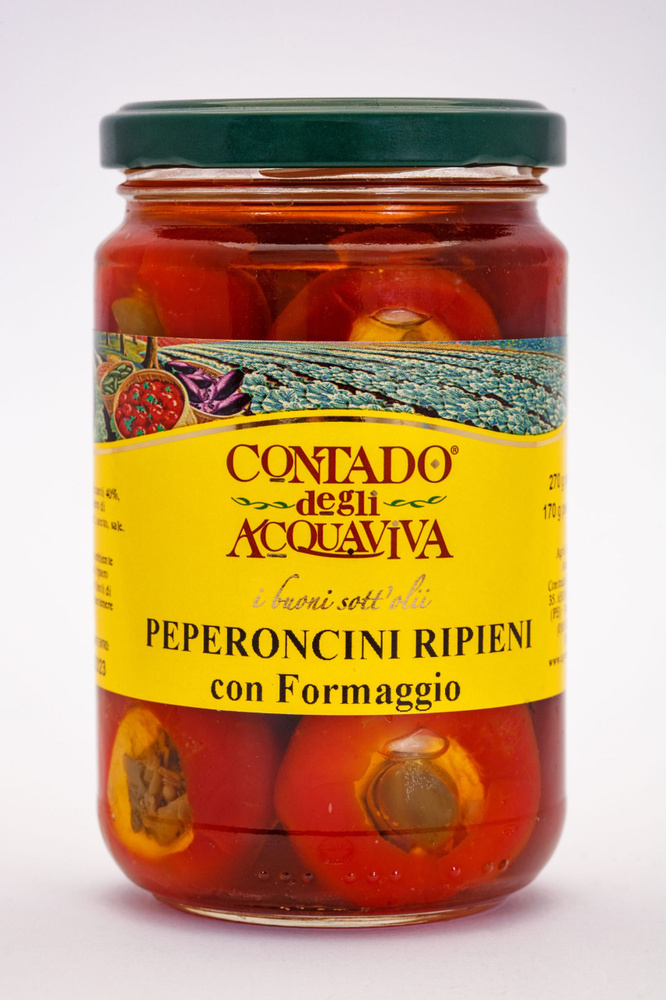 Перчики, фаршированные сыром рикотта в оливковом масле Contado Degli Acquaviva, 280 г  #1
