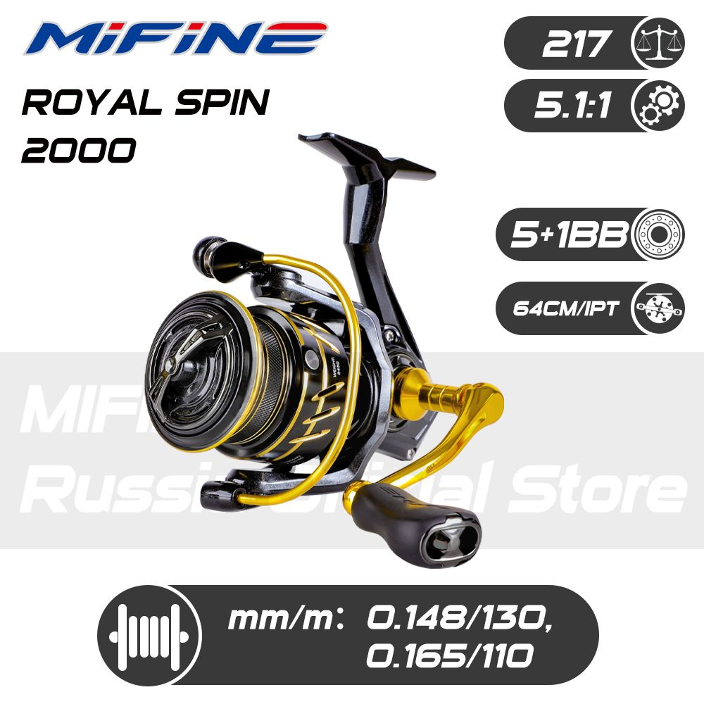 Катушка рыболовная MIFINE ROYAL SPIN 2000F 5+1B #1