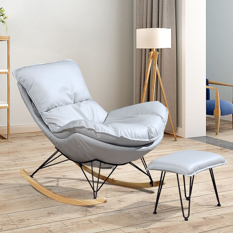 Кресло-качалка с пуфиком 80х88х73 см, цвет 163 серый #1