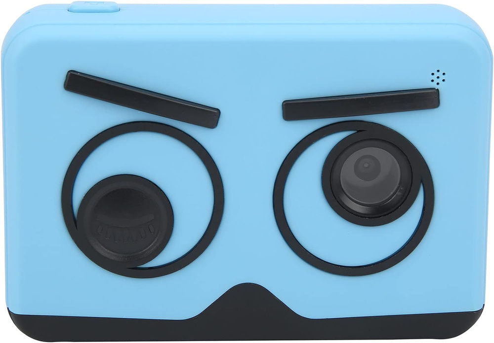 Компактная детская фотокамера с глазами, голубой #1
