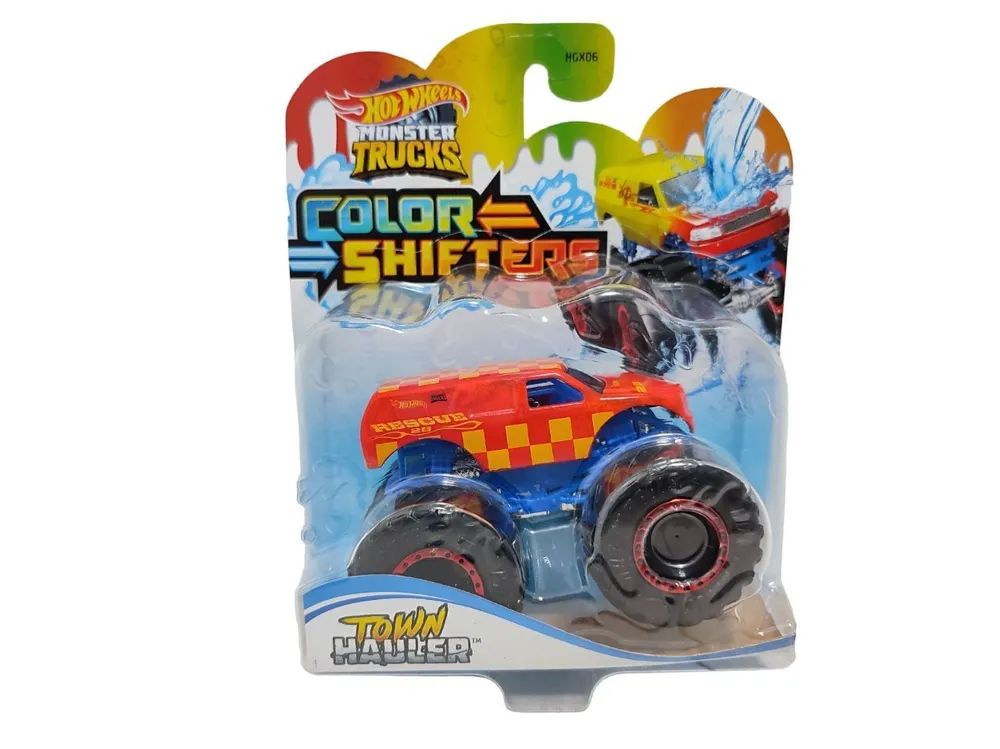 Машинка Хот Вилс меняющая цвет Hot Wheels Color Shifters Monster Truck Town Hauler HGX09  #1